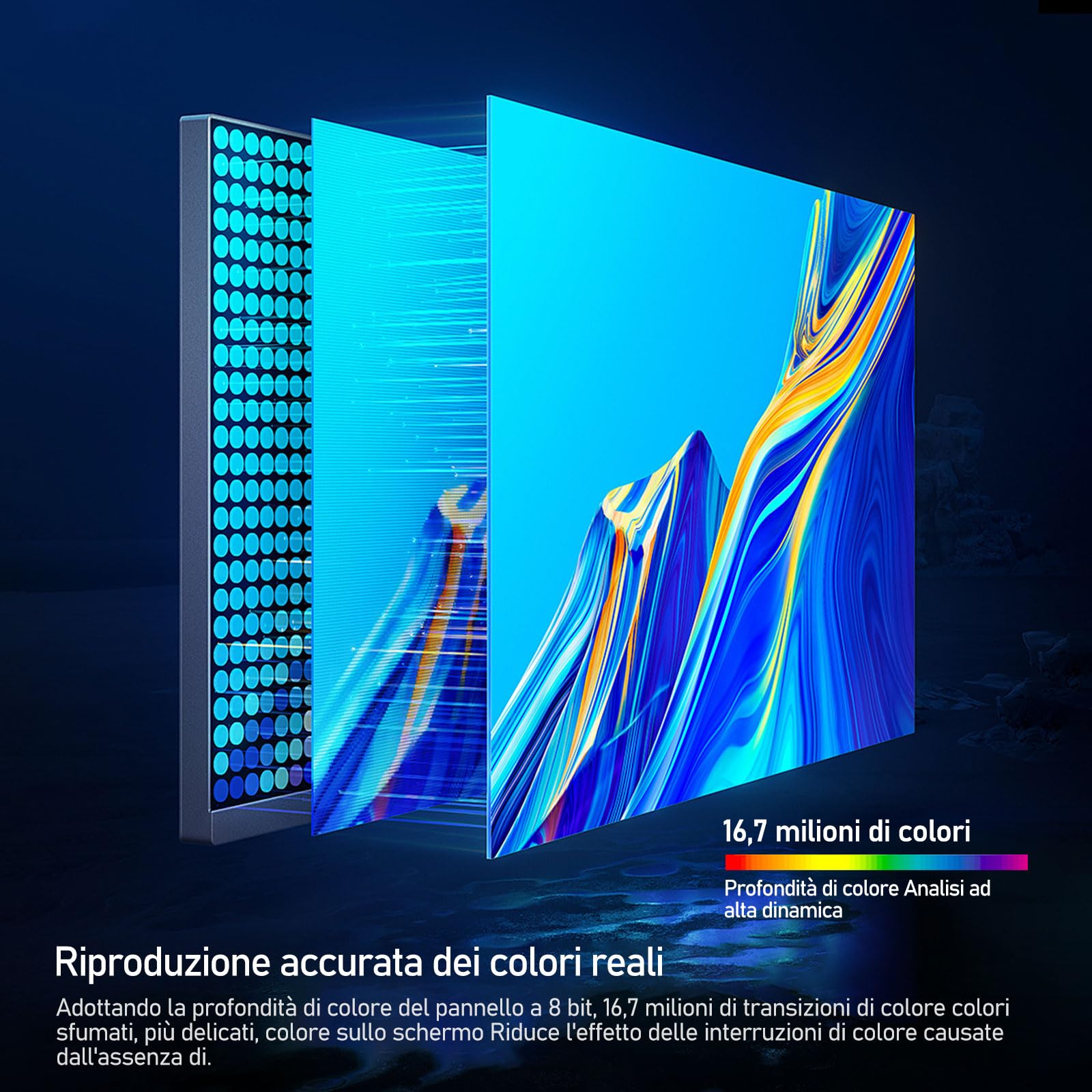 Gawfolk Monitor per computer 32 pollici 4K UHD, schermo ultra chiaro (3840×2160p), 100% sRGB, angolo di visione di 178 °, HDMI, porta display, compatibile con montaggio a parete 100 * 100 mm - nero