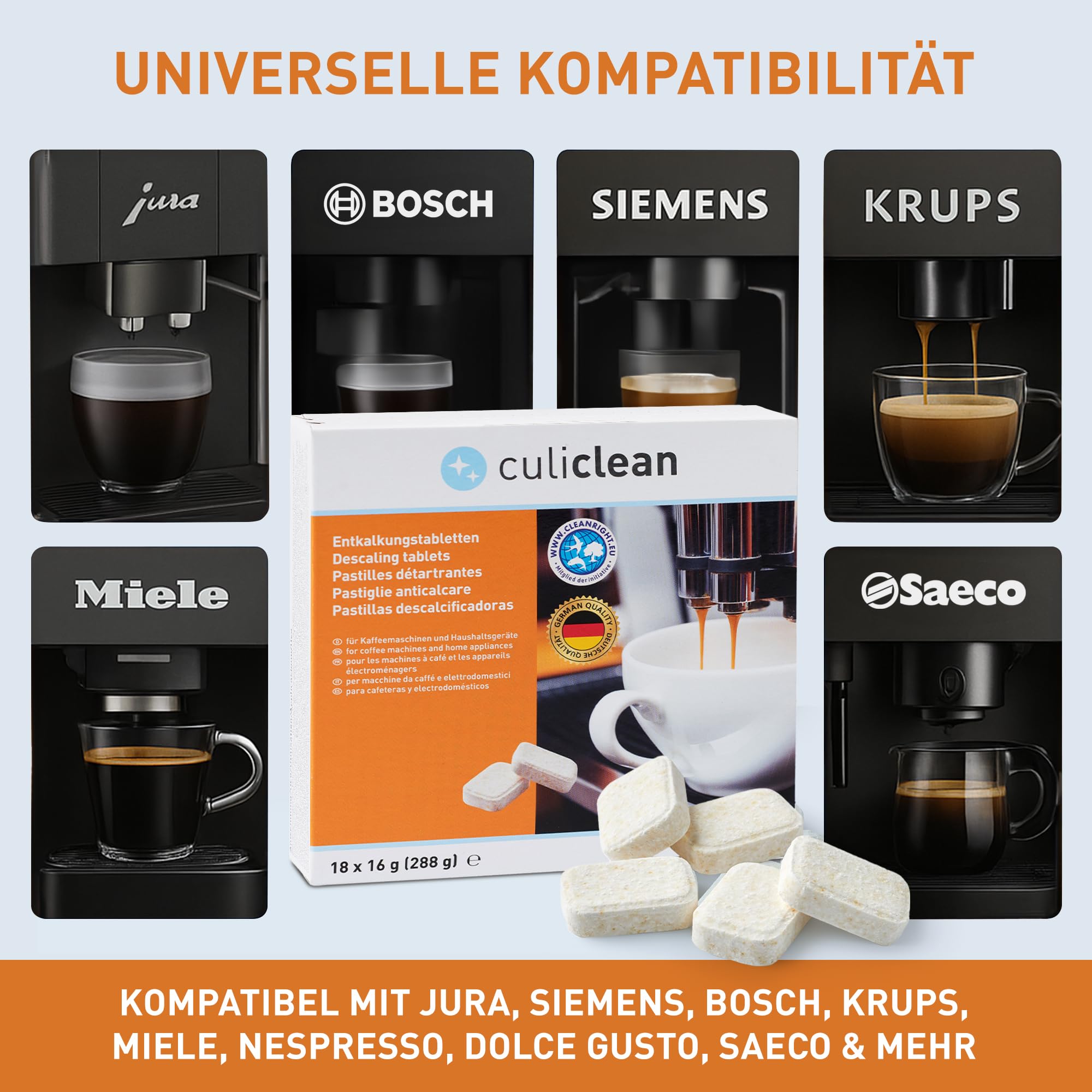 culiclean Entkalkungstabletten, Made in Germany, 180 Stück