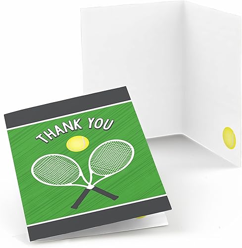 Big Dot of Happiness You Got Served - Tarjetas de agradecimiento para fiesta de cumpleaños de baby shower o pelota de tenis (8 unidades)