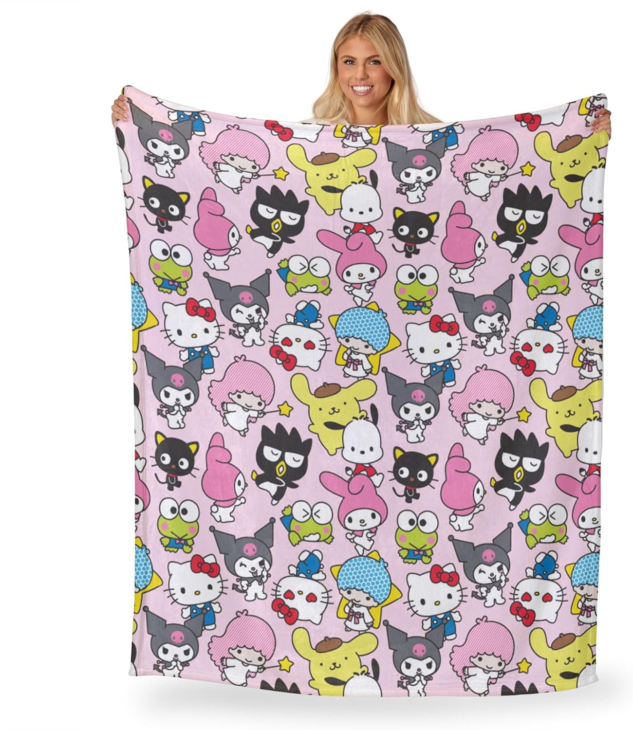 Northwest Hello Kitty Silk Touch Throw Blanket, 50" x 70", Rainbow Magic - Image 2