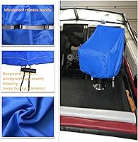 Vista 5 de Kintaki Funda de asiento de barco, 600D impermeable para asiento de lancha, resistente a la decoloración y pedestal para silla de pontón, protección