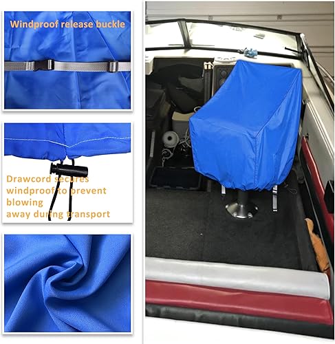 Miniatura 5 de Kintaki Funda de asiento de barco, 600D impermeable para asiento de lancha, resistente a la decoloración y pedestal para silla de pontón, protección