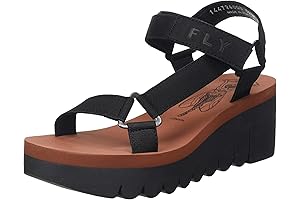 Fly London Women's Fly Poppy Ankle-Strap Sandal (Black)