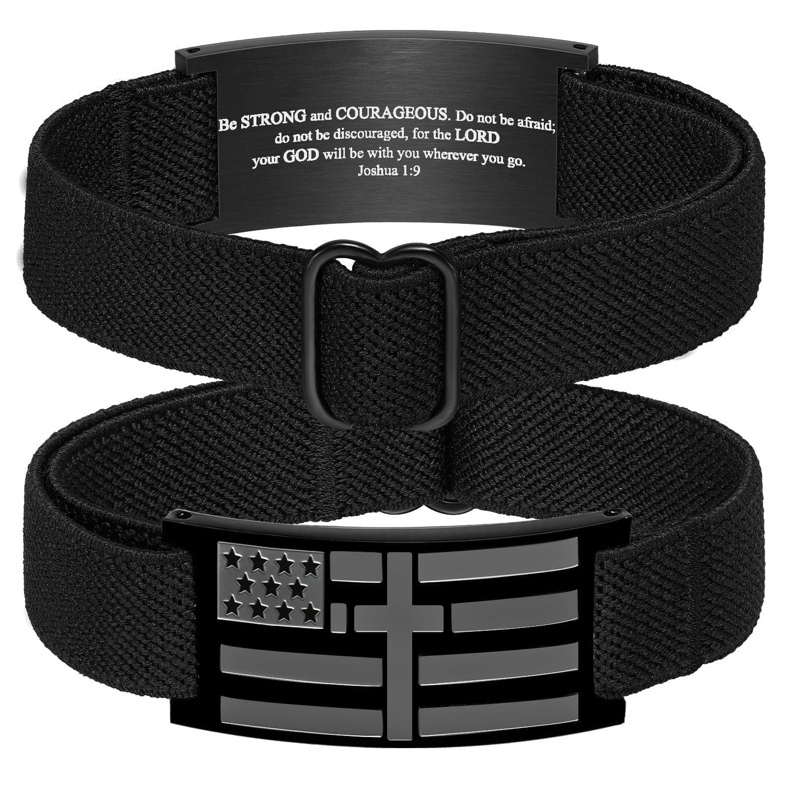 GLEZZA Dad Gifts for Fathers Day,Bracelets for Boy Men American Flag Cross Bible Verse Bracelet Christmas Birthday Easter Christian Gifts for Dad Daddy New Dad Husband