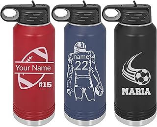 Next Day Shipping, Personalized Laser Engraved 12 20 32 40 oz Water Bott...