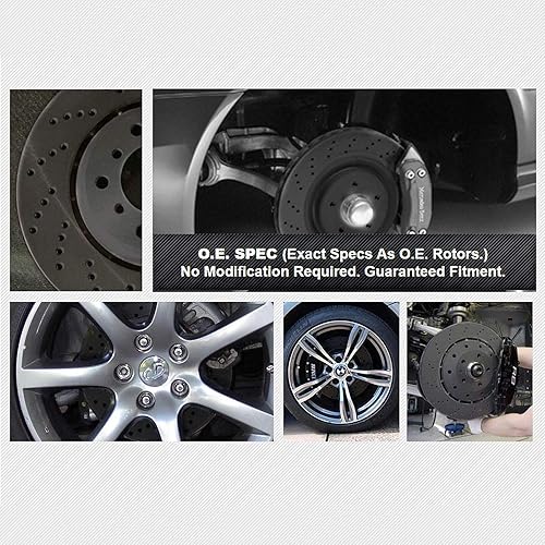 Miniatura 4 de Power Sport Kit de frenos y rotores delanteros Pastillas de freno delanteras Rotores y pastillas de freno, pastillas y rotores de freno de cerámica