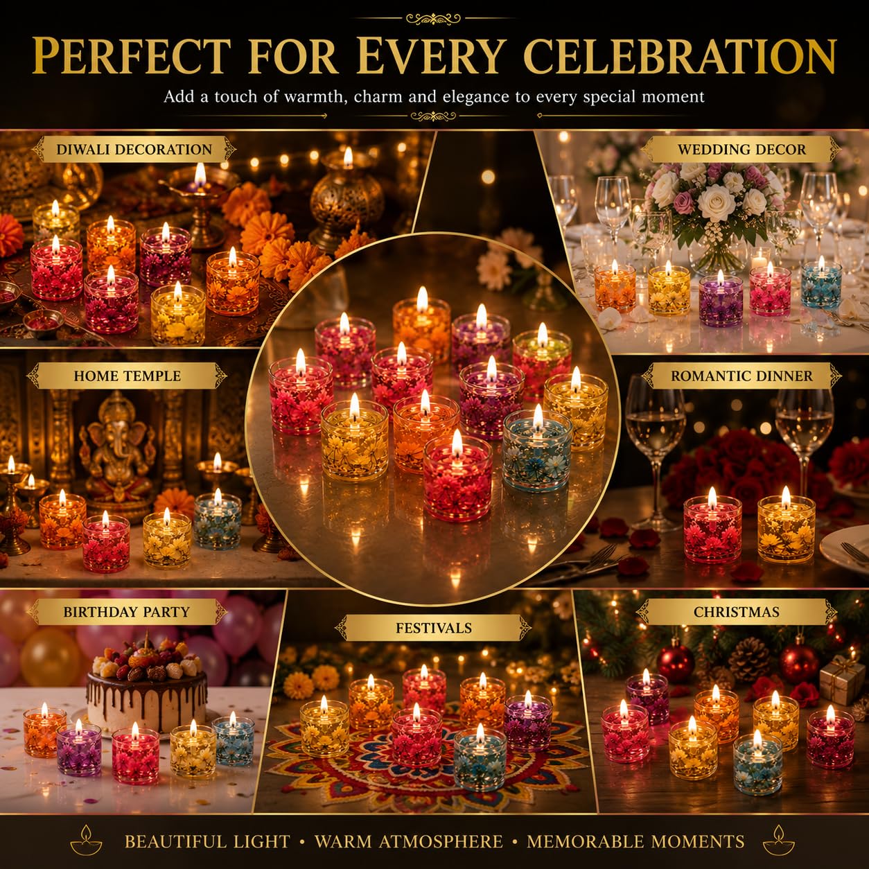 Floral Tealight Candles - 18 Pack, Long Burning -6