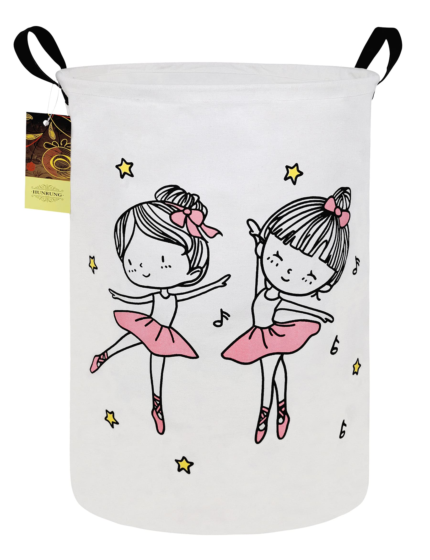 HUNRUNG HUNRUNG Cesta grande de tela de lona ligera para almacenamiento de juguetes, organizador de ropa sucia, plegable, impermeable, para dormitorios universitarios, dormitorio de niños, baño (niña