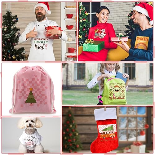 Miniatura 5 de 36 calcomanías bohemias de Navidad para planchar con copos de nieve, nieve, árbol de Navidad, apliques de transferencia de calor, parches retro para