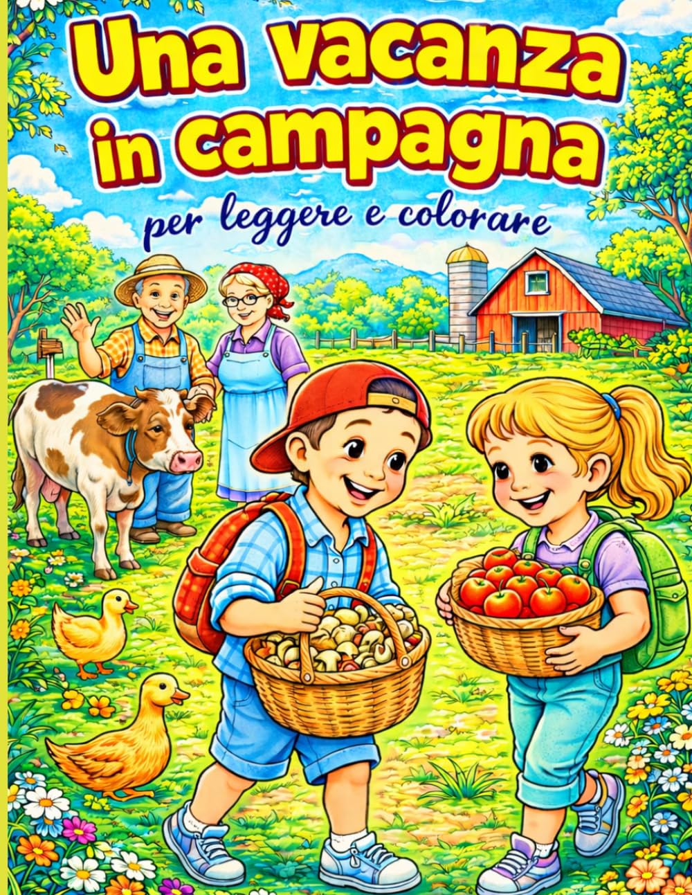 Una Vacanza In Campagna Per Leggere E Colorare.: Libro da colorare per bambini con storie educative sulla vita in campagna, gli animali e le vacanze dai nonni