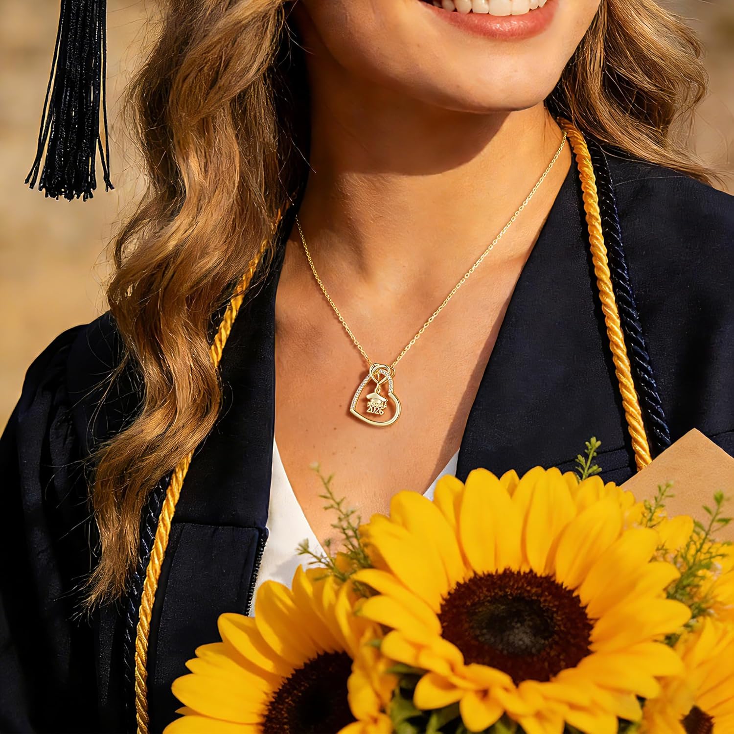 Iefil 2026 Graduation Gifts for Her - 925 Sterling Silver Heart Graduation Necklace