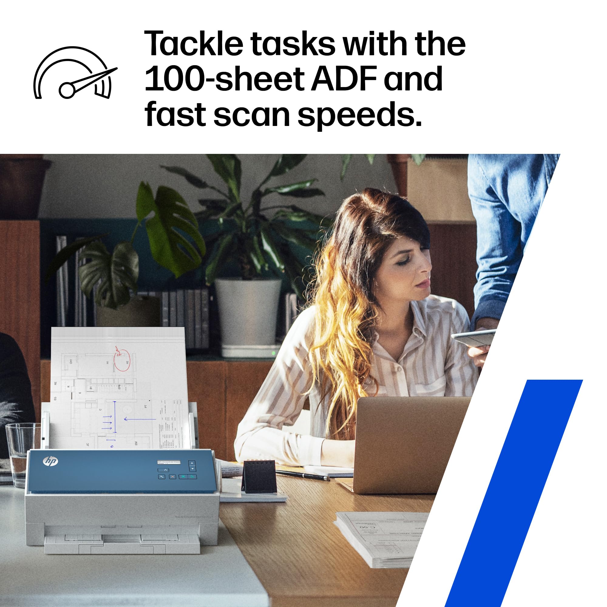 HP ScanJet Enterprise Flow 9000 s1 Scanner Rapide Double Face avec Chargeur Automatique de Documents, idéal pour Le Bureau (8Q4W0A)