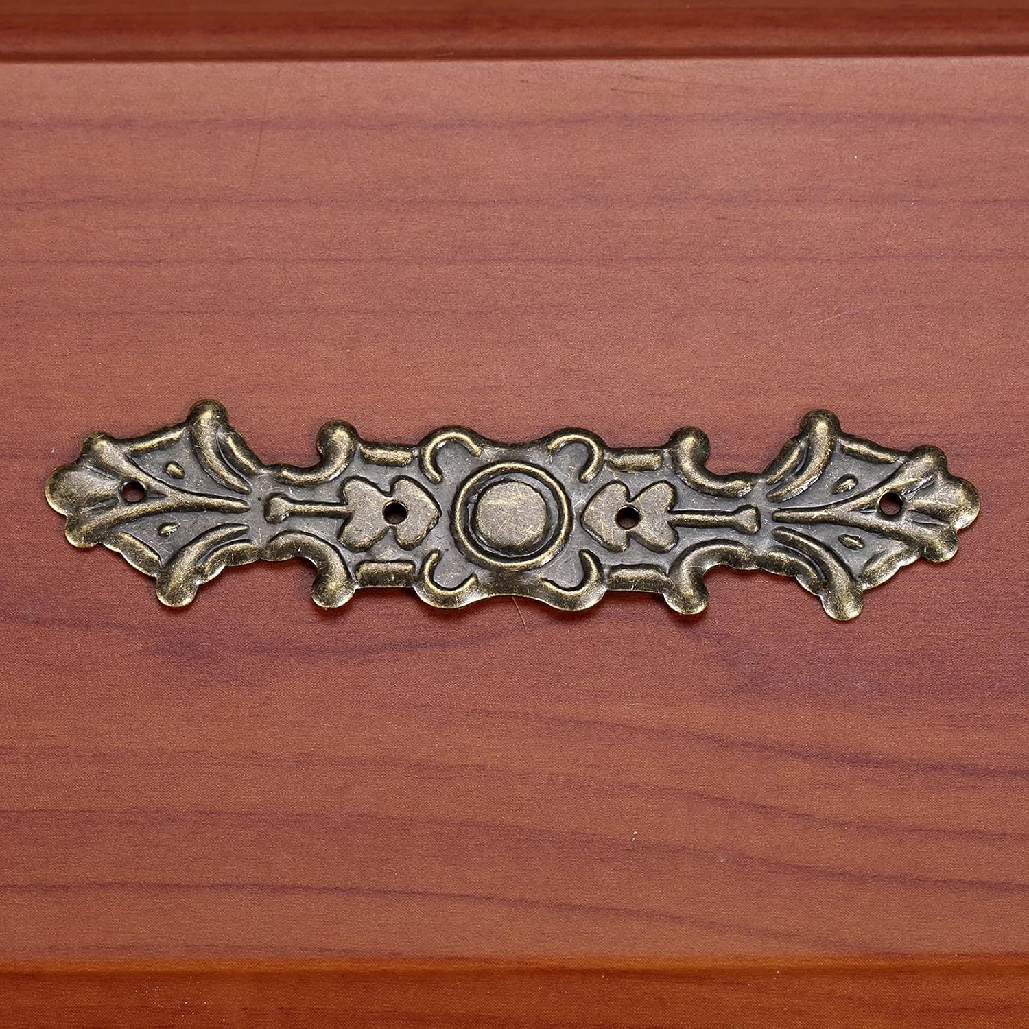dophee 10Pcs Antique Bronze Decorative Corner Brackets Protectors, Flatback Metal Appliques Embellishments for Furniture Chest Case Wooden Box, 3.11"x0.79"