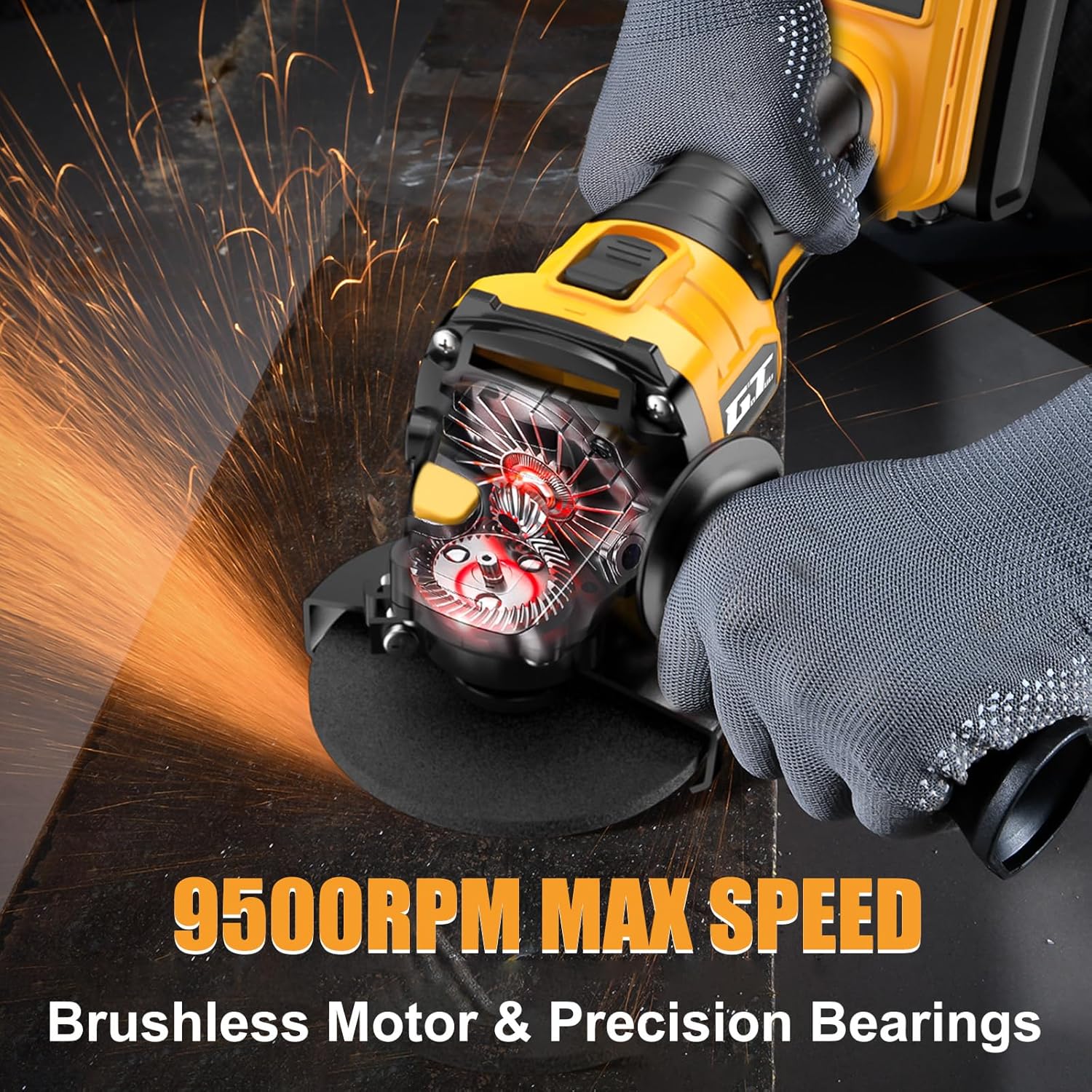 Cordless Angle Grinder Compatible with Dewalt Battery 20V Max, 4-1/2 Inch Power Electric Angle Grinder Tool with Handle, 6 Discs for Grinding, Cutting, Polishing
