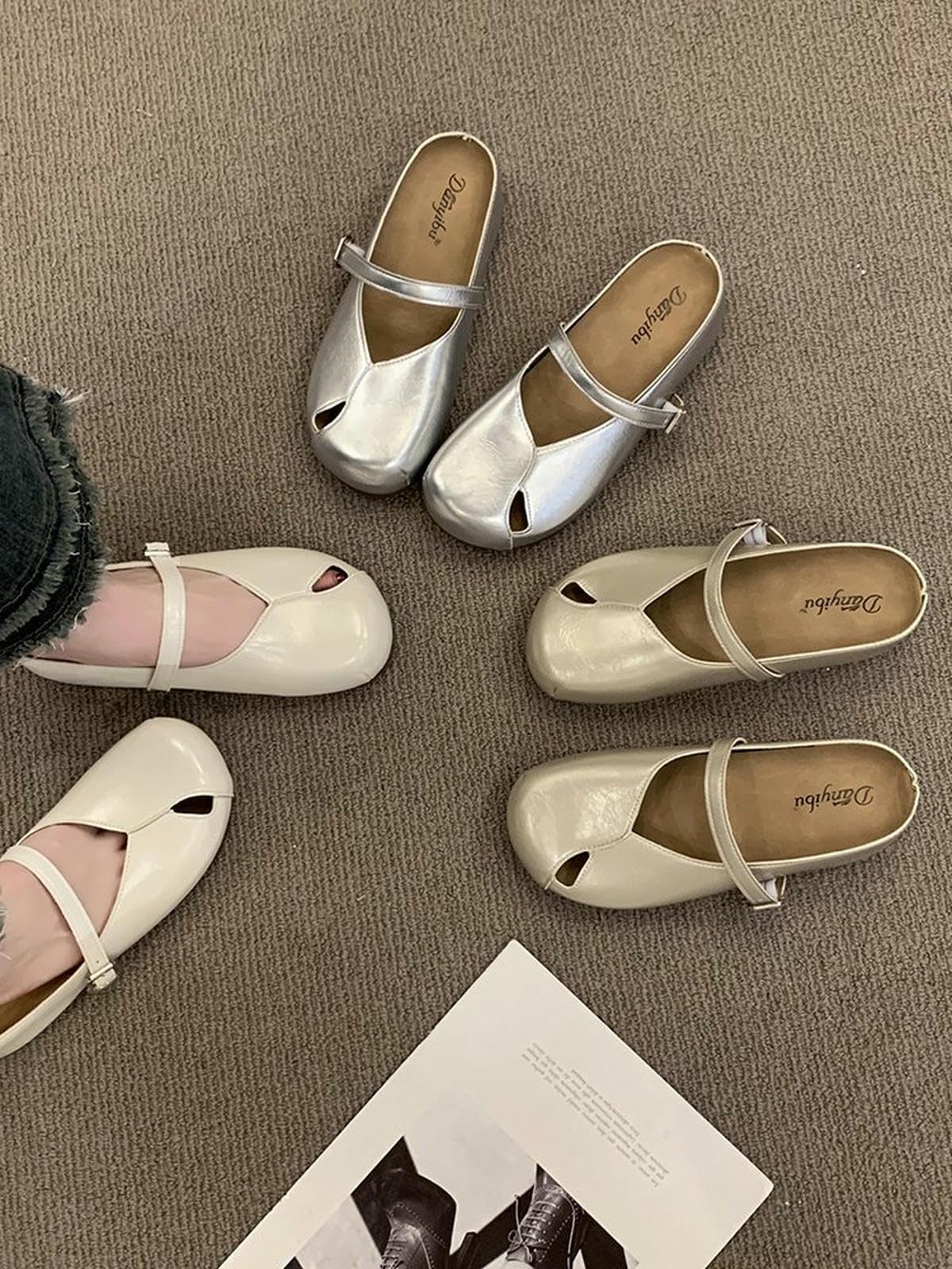 Donna Pantofole Mezzano di Mezzosangue Chiuse Che Migliorano Le Donne per Abbigliamento Casual con Gonne-argento-35
