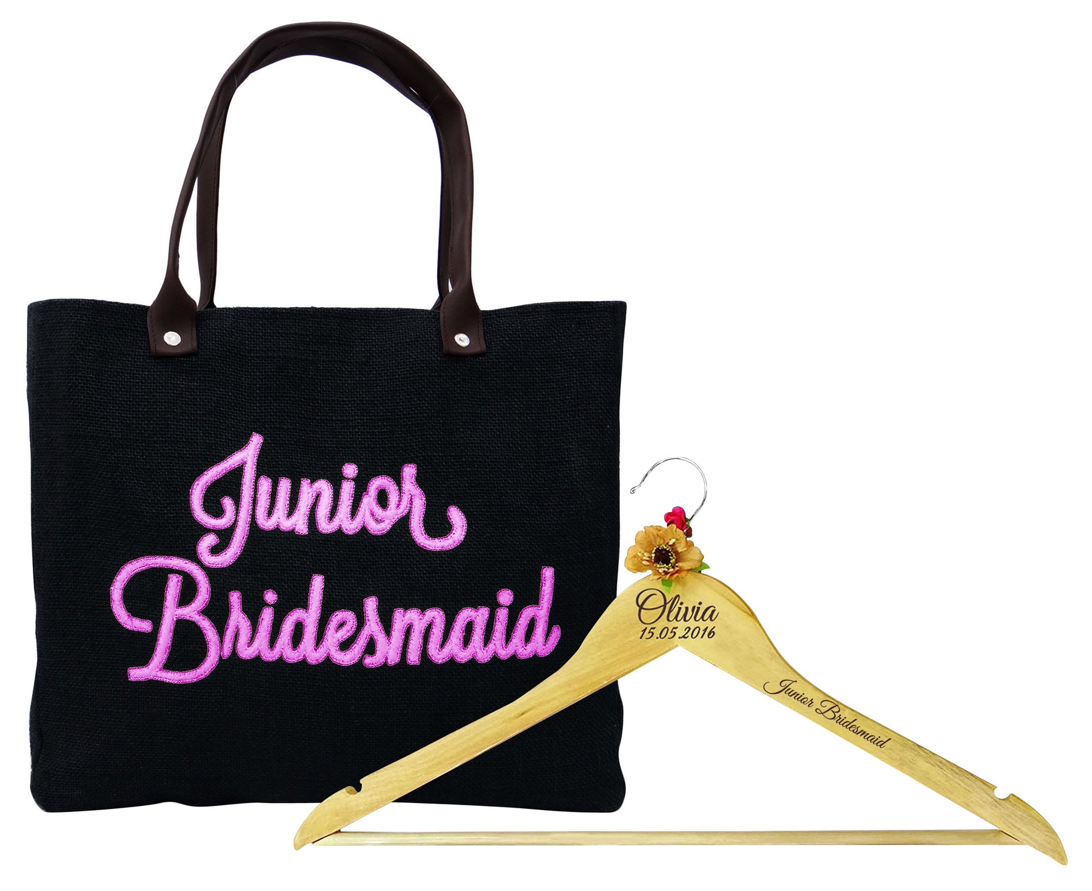 Sac Jute Demoiselle d'honneur Junior pour un mariage champêtre unique