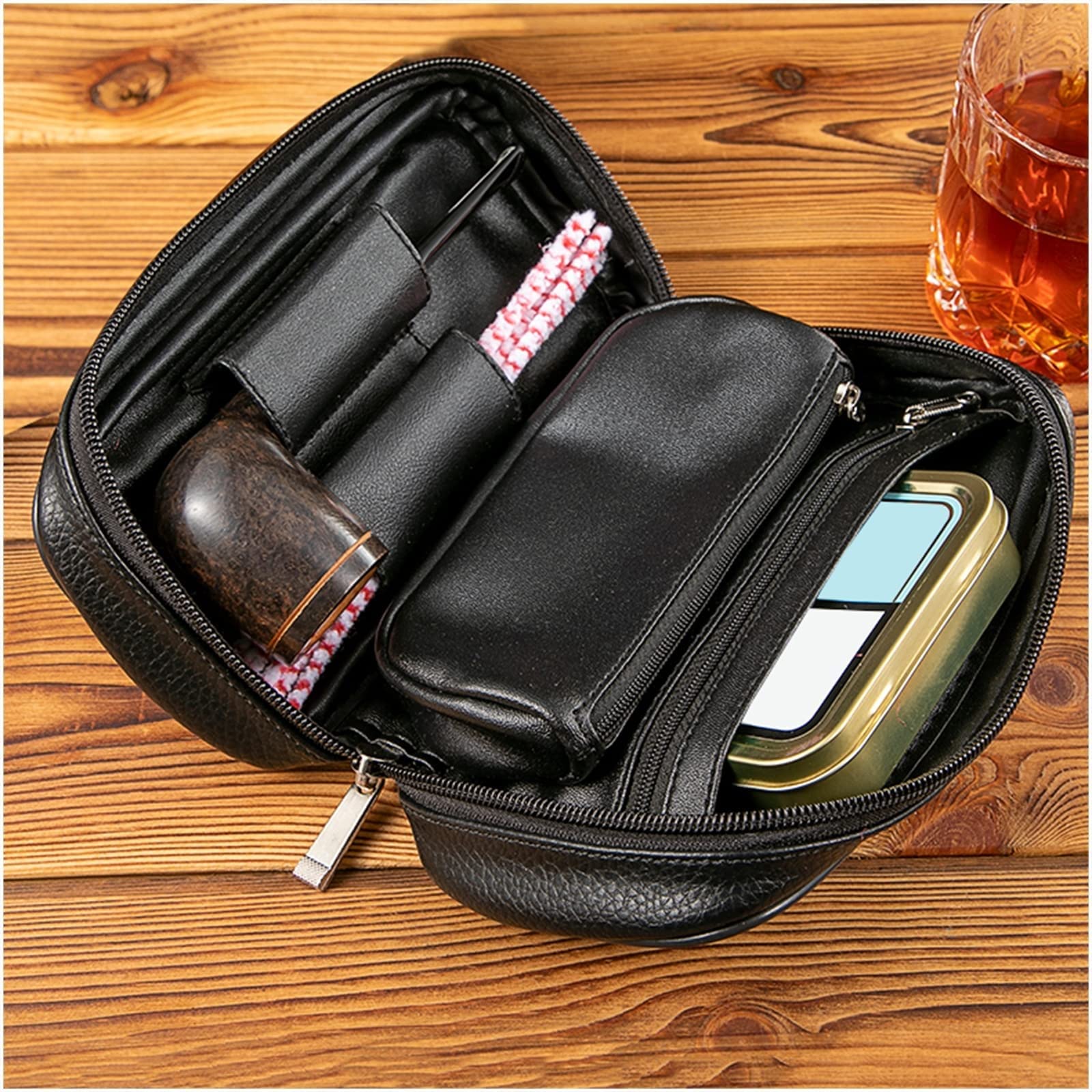 Scotte Handmade Pipe Set, Leather Pipe Pouch, Wood Pipe And Accessories (Scraper - View #9