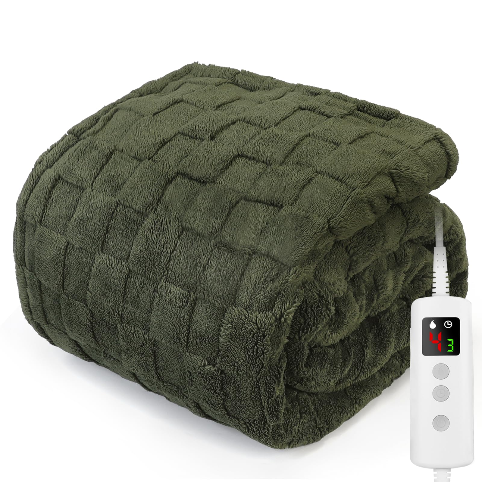 Heated Blanket, Electric heated throw 180x130CM Green, Electric Blanket — image 1