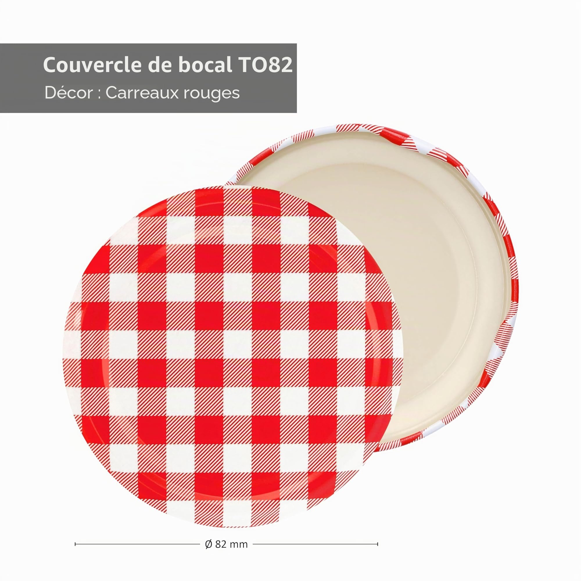 MamboCat Lot de 100 bocaux en verre avec couvercle TO 82 à carreaux Rouge 230 ml Livre de recettes de Diamant-Zucker (français non garanti)
