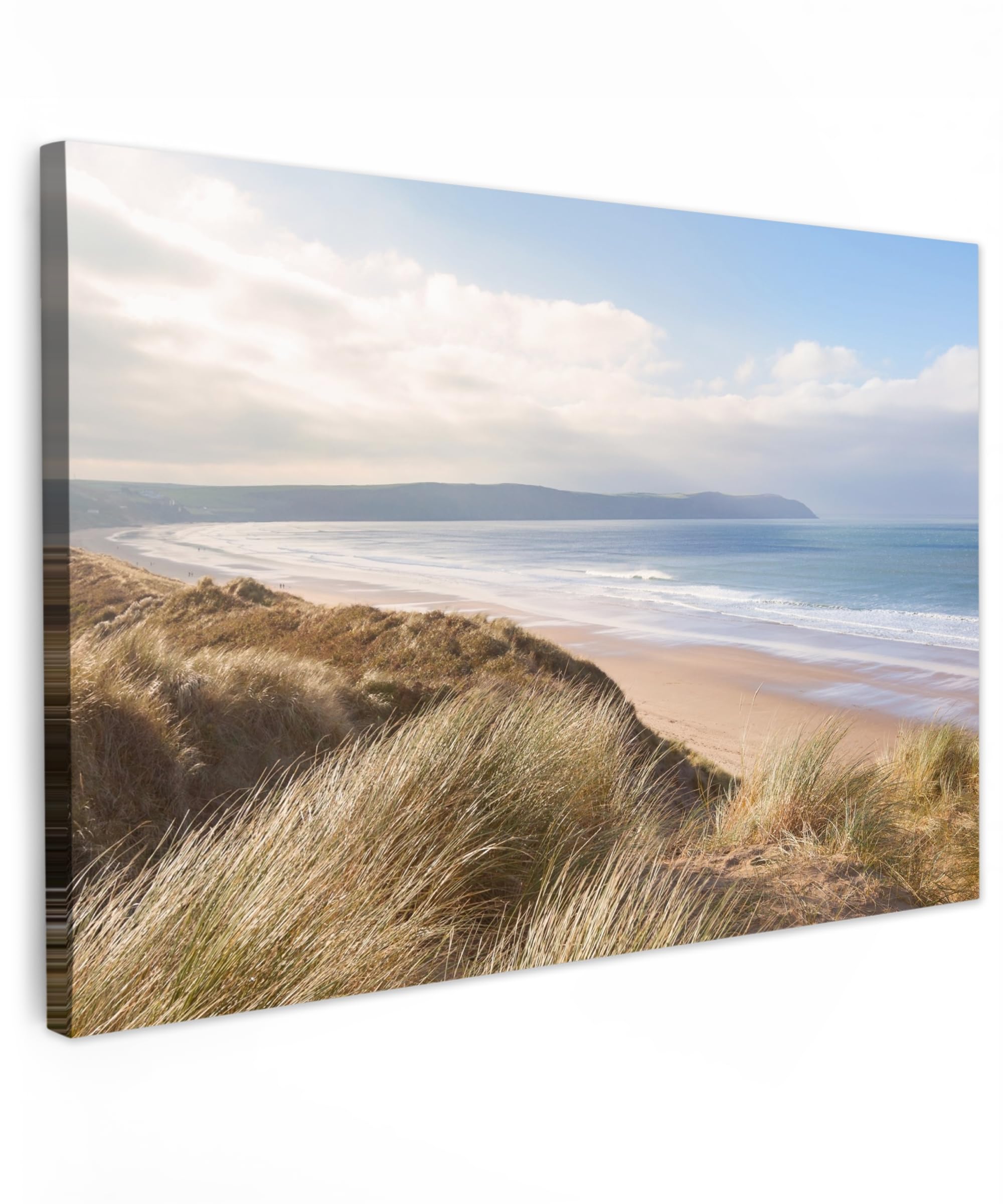 MuchoWow© Leinwandbild 60x40 cm Dekoration Wohnzimmer Bilder Aufhängen Wall Decoration Living Room Wohnungs Deko Moderne Landschaftsbilder - Bild Natur - Düne - Strand - Wasser