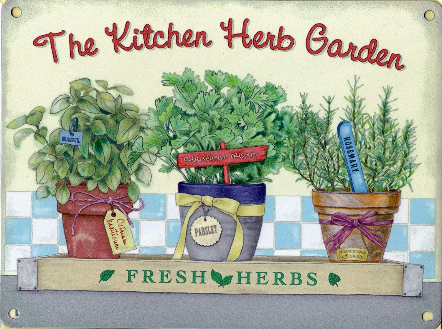 RIFOSA 12"x8" Fresh Kitchen Herb Garden Advertising Metal Sign Wall Plaque