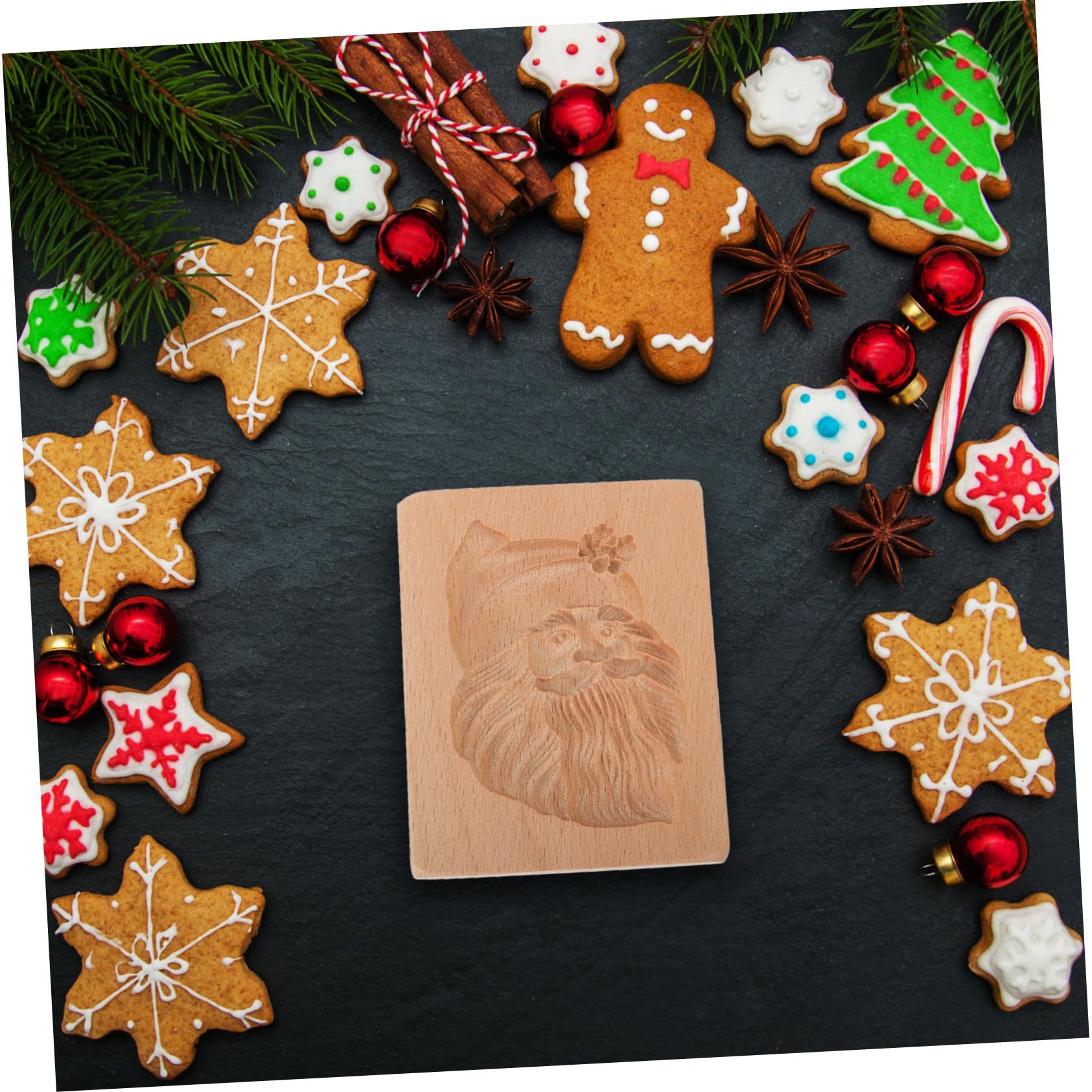 IMIKEYA 3 Stk Ausstecher Aus Holz Backen Kuchen Plätzchen Eins Keksschneider Fondant Mann Urlaub Weihnachten Grad Weihnachtsbackform Cartoon-kekse Schimmel Keksform Backzubehör