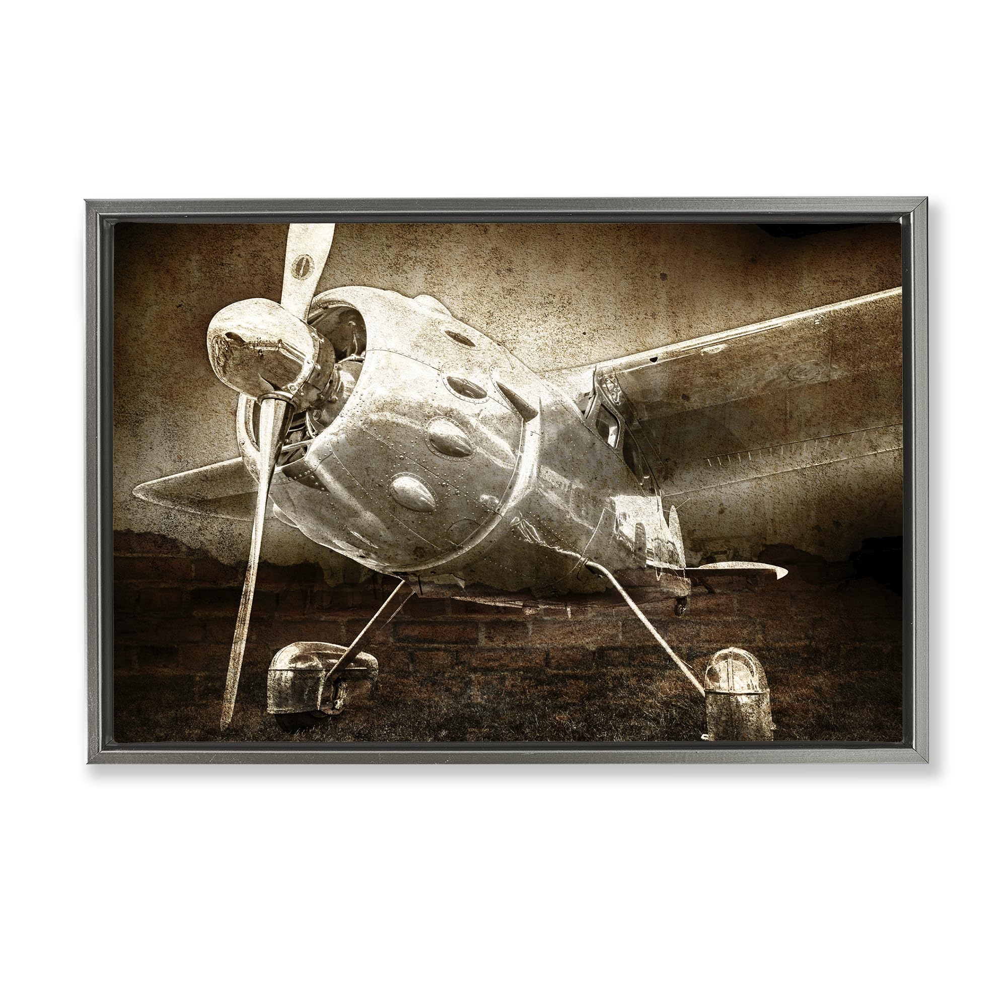 Stupell Industries 'Taking Flight Vintage', Floating Frame Canvas Art, Gray, 25 x 17 Inches, Easy to Hang and Sturdy, Made in USA, by Kim Allen