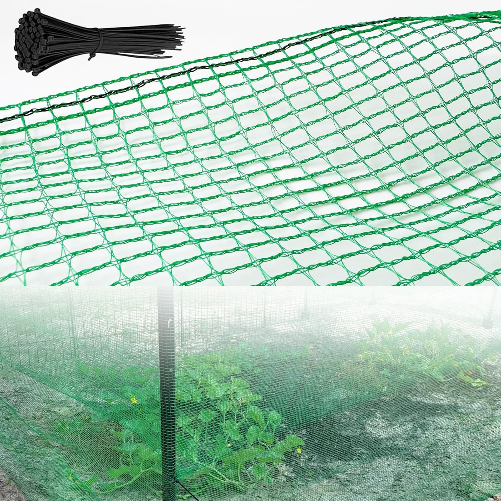 Amazon.co.jp: 多目的ネット 緑 1.2×9m 細かい10×5mm目 結束バンド50本