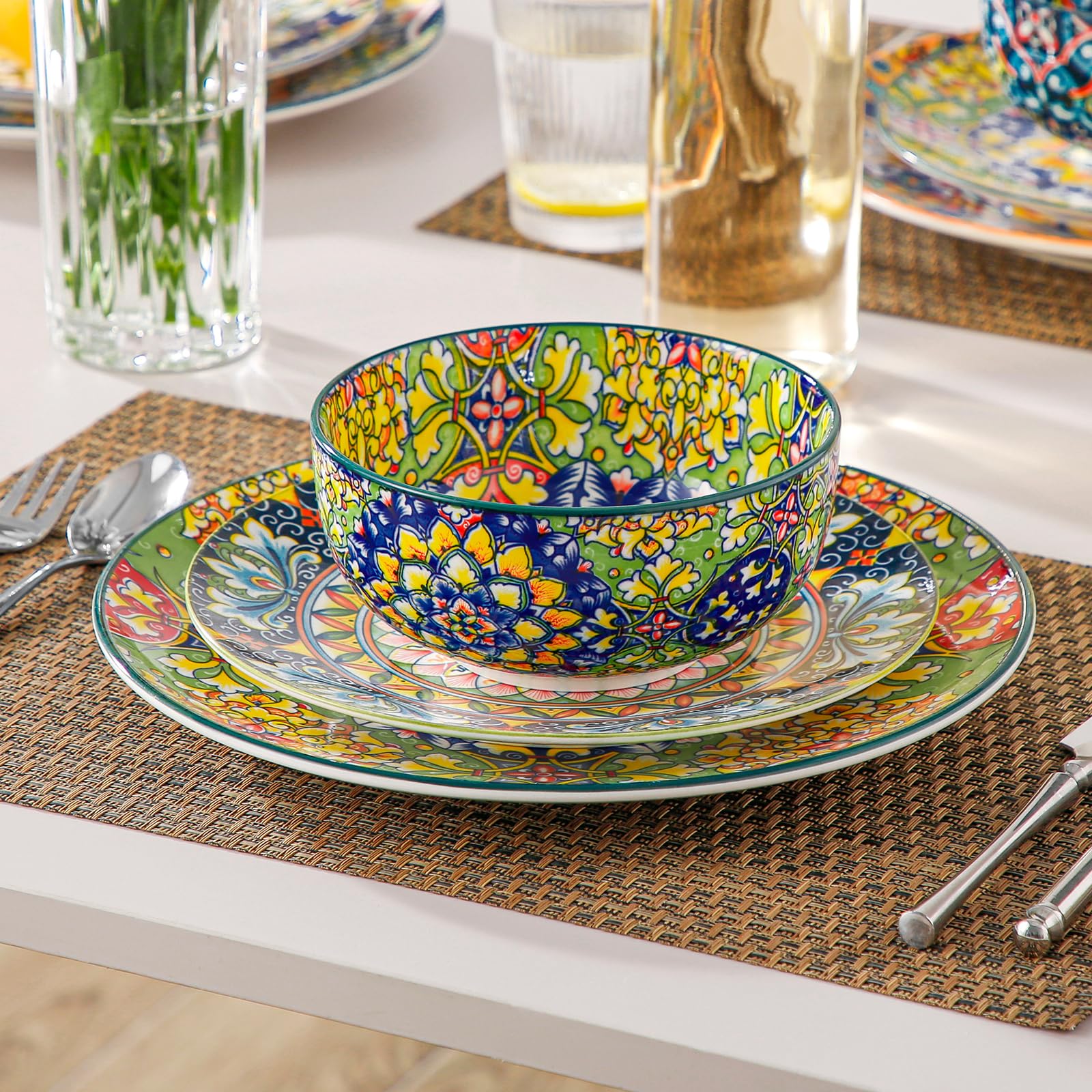 vancasso Müslischalen aus Porzellan, SIMI 6-teiliges Schüsselset, Suppenschalen, Salatschüssel, Pastaschalen, Schalen Set, Mehrfarbig