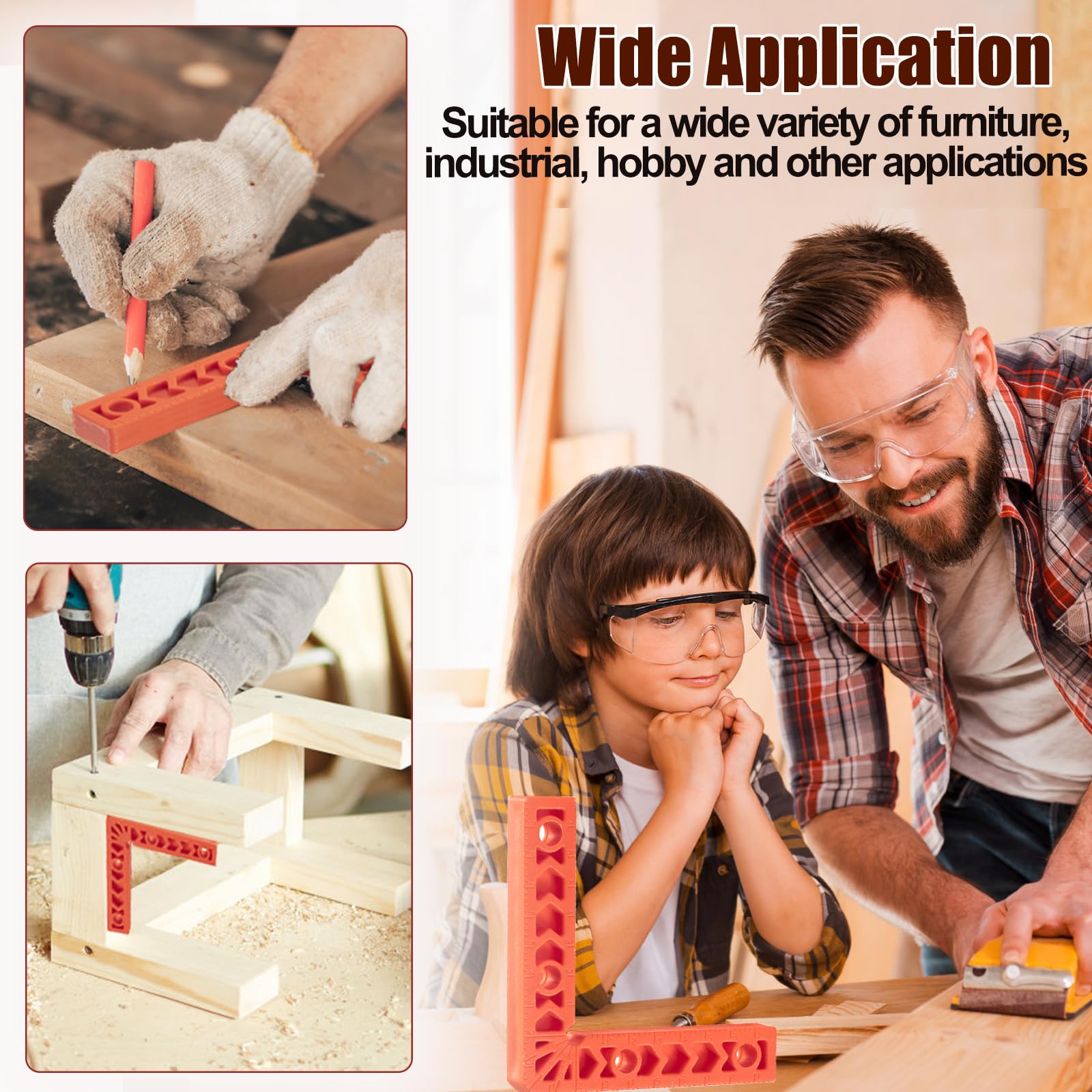 Set Morsetti Angolari 90 Gradi - 8 Pezzi (10cm E 8cm), Per Falegnameria, Cornici E Mobili - Foto 4