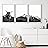 SIGNWIN 3 Piece Framed Canvas Wall Art Highland Cattle in Front of Snowy Mountain Duotone Black and White Canvas Prints Home Artwork Decoration for Living Room,Bedroom - 16"x24"x3 White