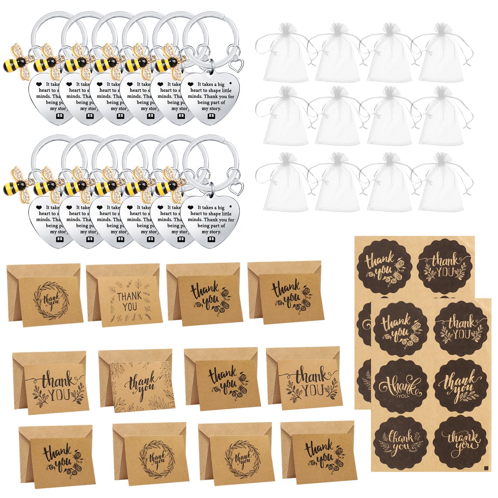 YUUTIAL 12 PC Teacher Gifts Keychain