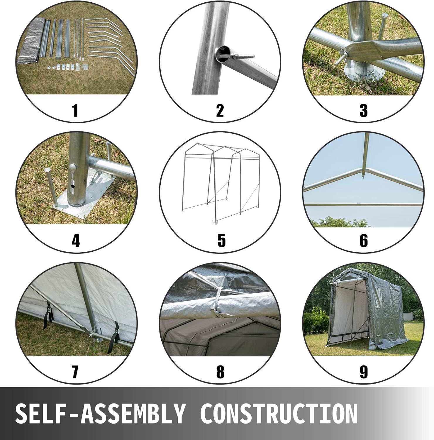 ❤ Crаzу Dеаlѕ Happybuy Portable Storage Shed 6x8x7.8 ft, Shed in A Box with Roll up Door, Storage Shelter Logic Portable Garage Shelter Steel Metal Peak Roof Grey for Motorcycle Garden Patio Storage 80% оƒƒ Dіѕсоunt Happybuy Portable Storage Shed 6x8x7.8 ft, Shed in A Box with Roll up Door, Storage Shelter Logic Portable Garage Shelter Steel Metal Peak Roof Grey for Motorcycle Garden Patio Storage