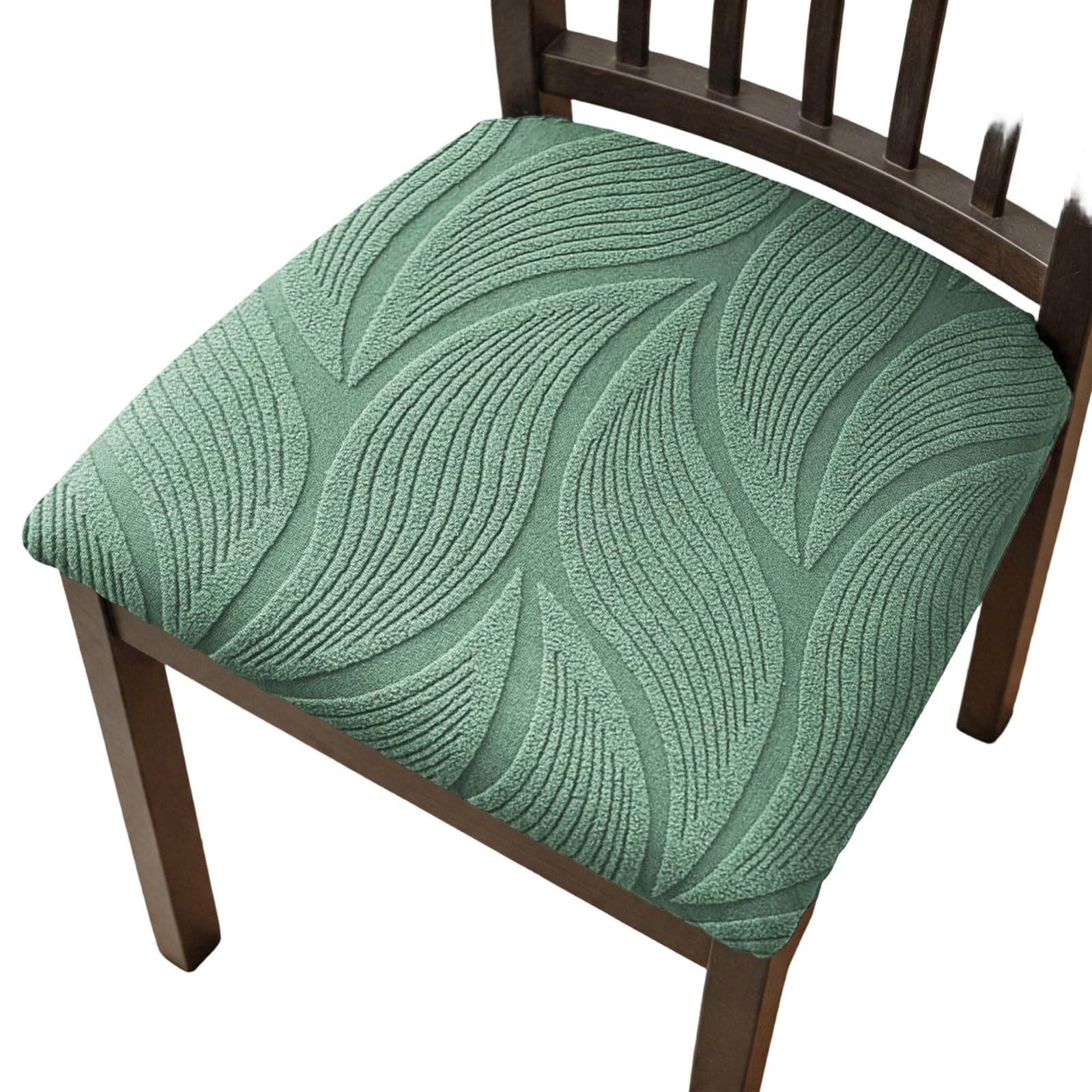Coprisedie per Sedie da Pranzo Set da 2/4/6,Copricuscini Sedili Sedia da Pranzo in Tessuto Jacquard Elasticizzato Lavabile,per Cucina Ristorante Hotel(Pea Green,6Pcs)