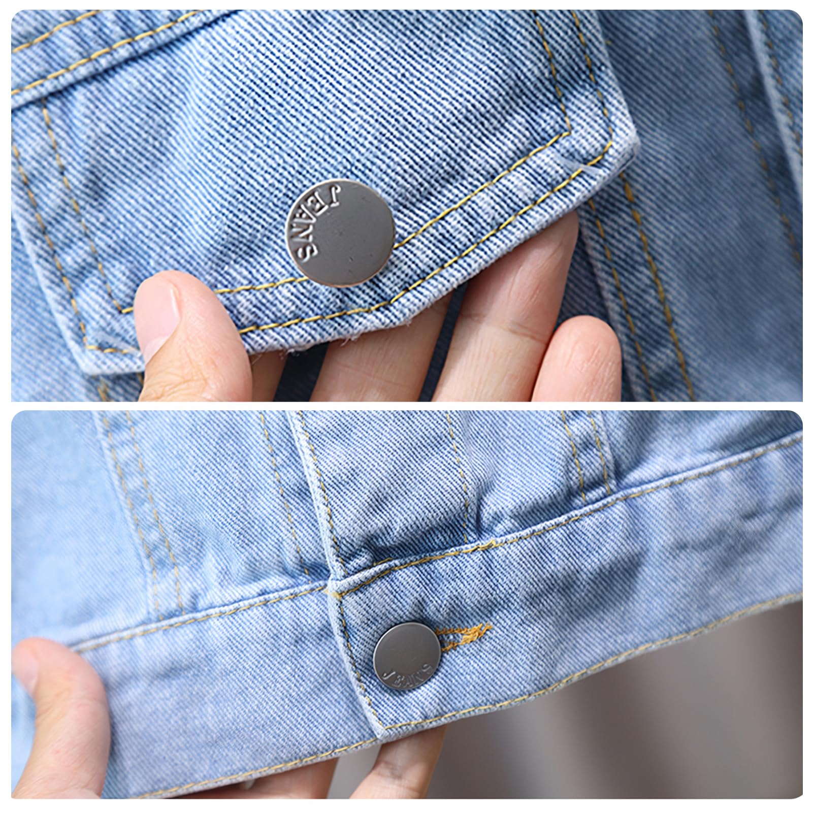 Veste en Jean pour Enfants avec Fleurs Brodées Fille Manteau en Denim avec Bow Outdoor Jacket