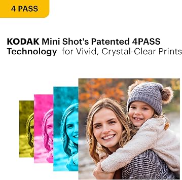 KODAK Mini 3 ERA 3x3 Portable Photo Printer, 4PASS, 38 Sheets, Black