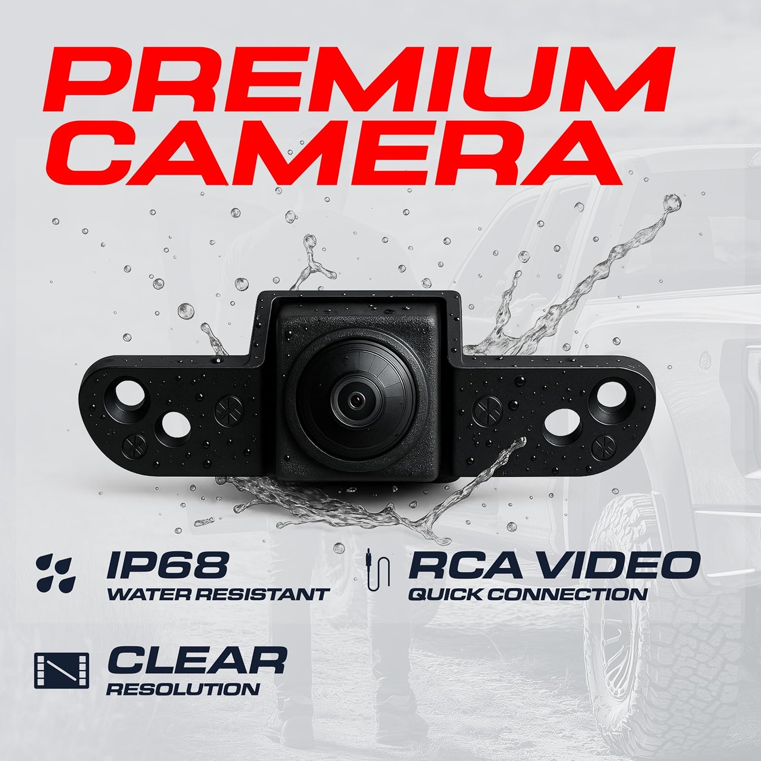 Master Tailgaters Black Tailgate Handle with Backup Camera Replacement for Dodge Ram (2009-2018) | IP68 Waterproof | Parking Grid Lines Available | Easy to Install