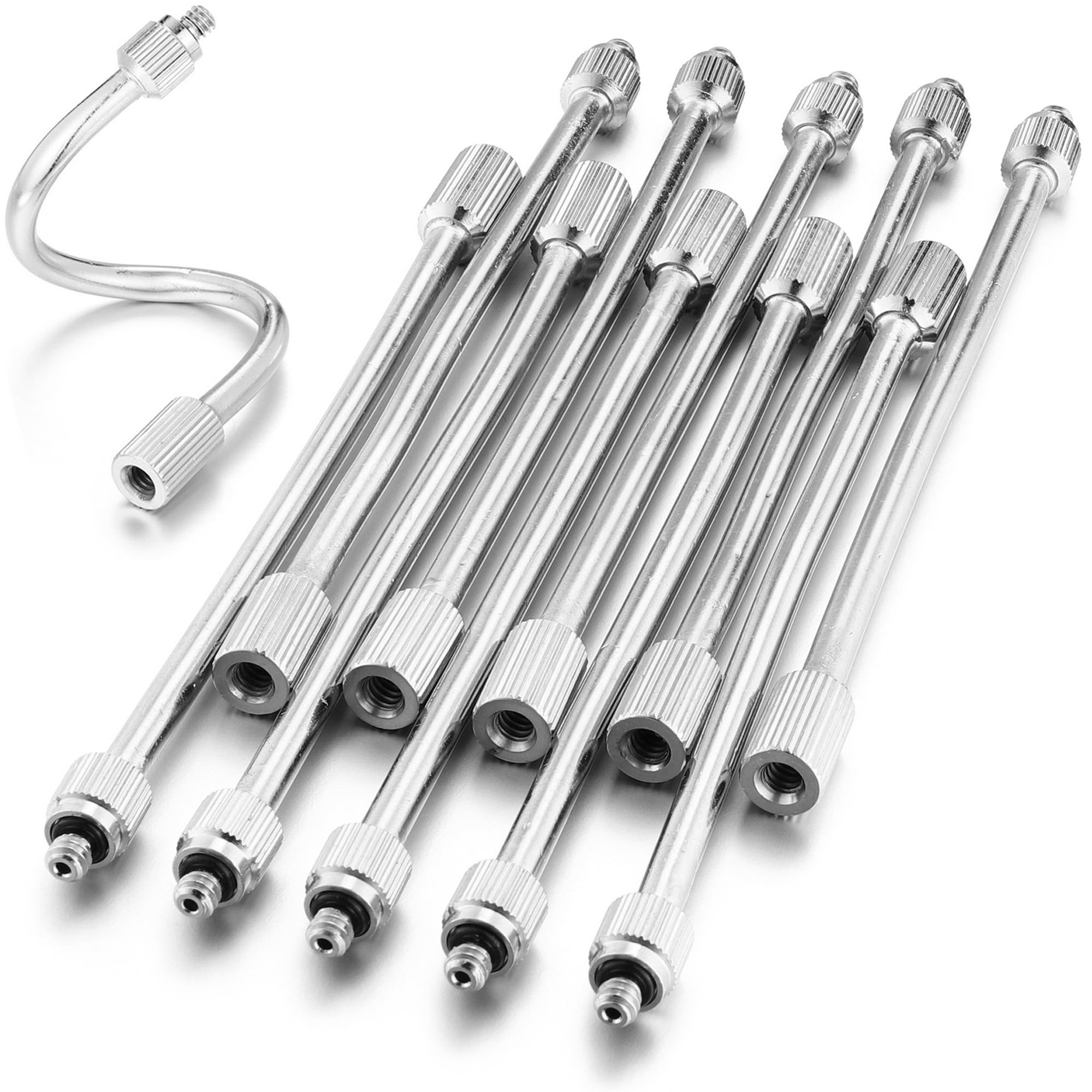 SOHNVWTGD 10 Packs 5.9 Inch Flexible Mister Nozzle Extensions, Brass Mist Rod Bendable Extended Pole 10/24 UNC for High Pressure Mist Nozzles, Misting System Nozzle Extension