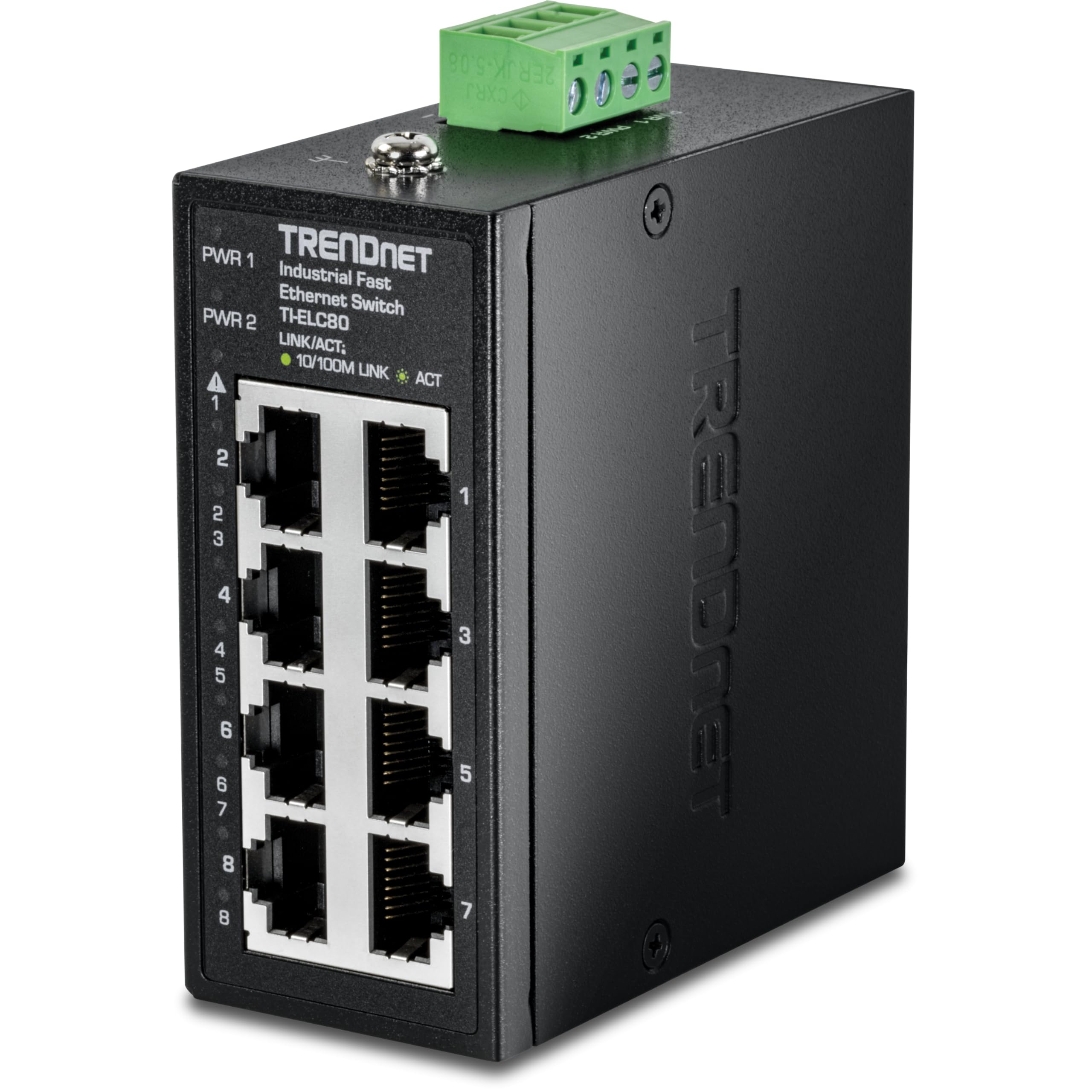 TRENDnet TI-ELC80 Industrial Fast Ethernet DIN-Rail Mini Switch (NDAA/TAA-konform)