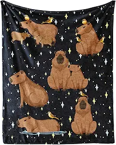 Throw Blanket for Teen - 50x60 Inches Throw Size - Soft Fluffy Cozy Blankets Gift - Black Cute Blanket Throws for Living Room Decorative