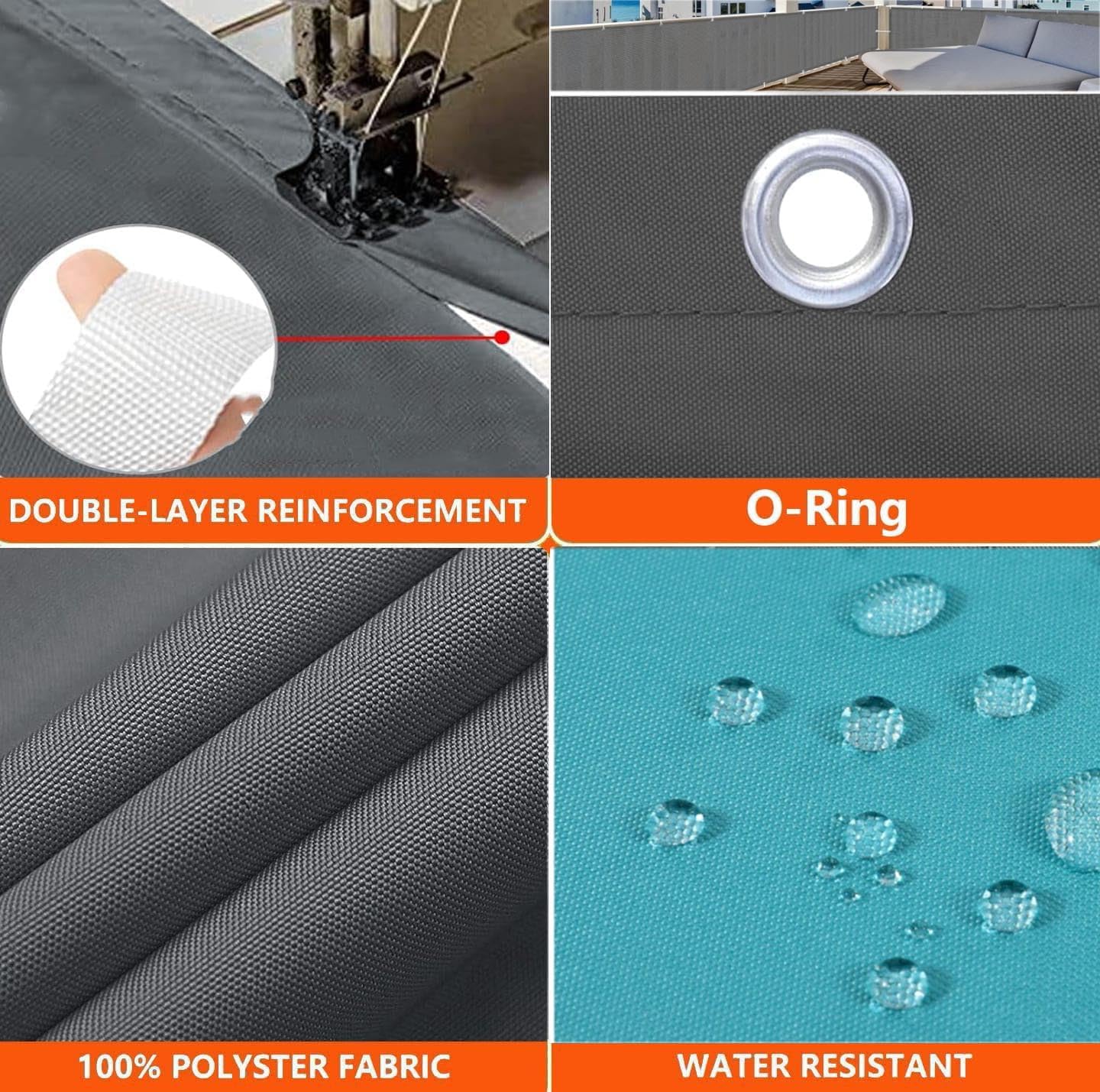 Frangivisto Balcone per Protezione,Schermo Privacy,Impermeabile Copri Ringhiera Balcone Privacy UV, Impermeabile,Resistente al Vento,per Balcone Giardino terrazza (Marrone,0.9x8m)