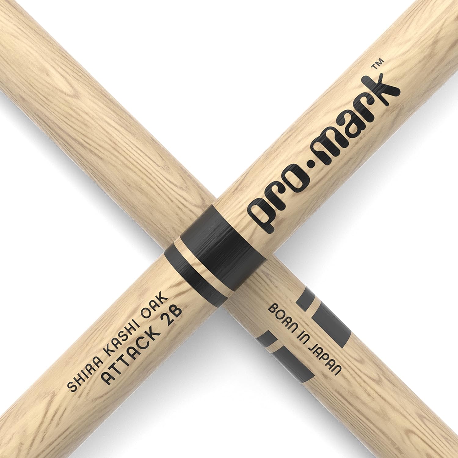 ProMark Drum Sticks - Classic Attack 2B Shira Kashi Oak Drumsticks, Oval Wood Tip, One Pair