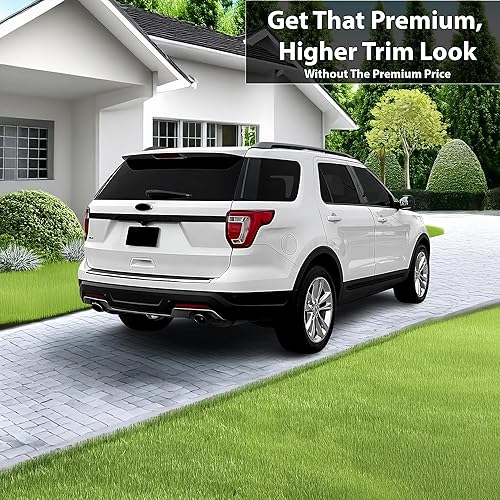 Miniatura 9 de BOGAR TECH DESIGNS Superposición cromada para ventana lateral compatible con Ford Explorer 2011-2019, negro brillante