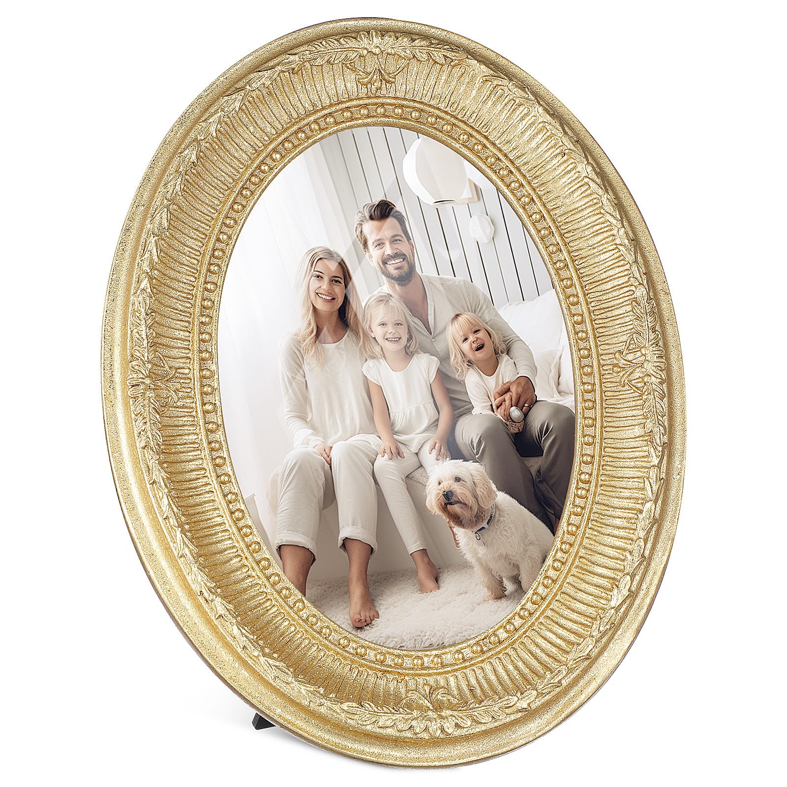 Cadre photo ovale rétro doré 20x15 cm à offrir pour un souvenir vintage