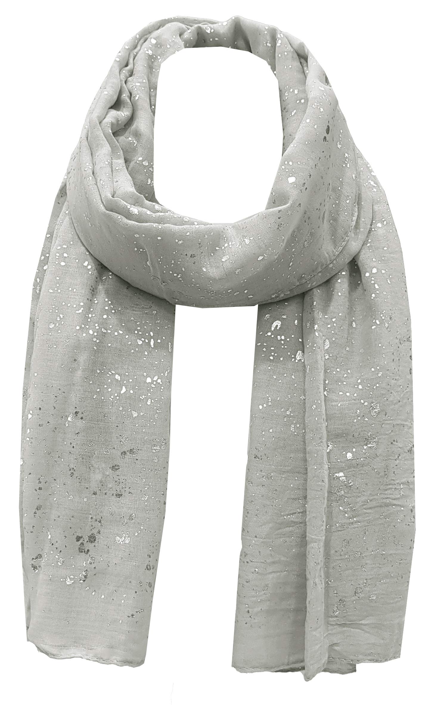 World of Shawls Sparkle Splash Effect Scarf Shawl Wrap (Light Silver)