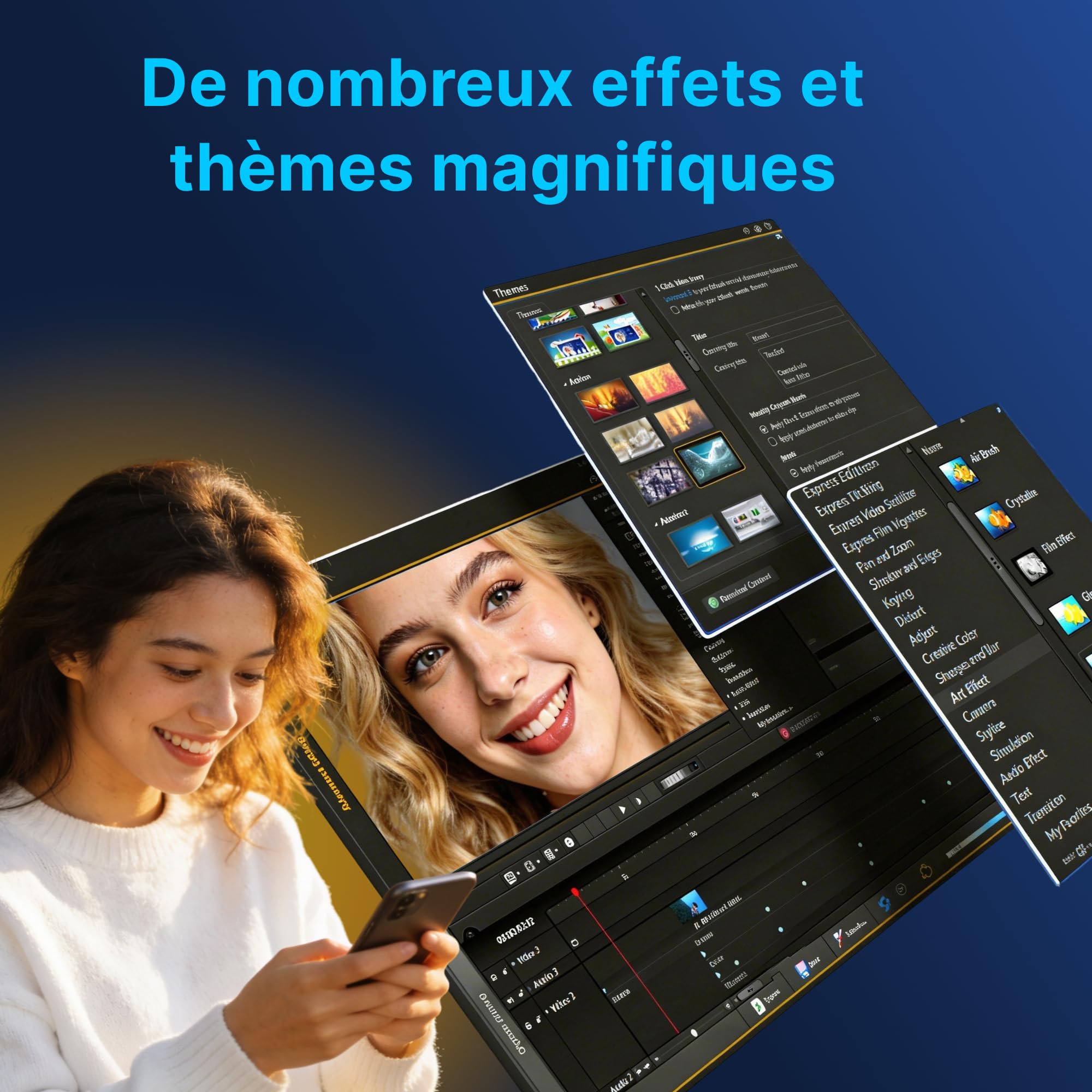 Nero Video 2026 | Logiciel de montage vidéo | Éditeur vidéo 4K et 8K avec plus de 1000 effets, suivi de mouvement, montage multipiste, création DVD et Blu-ray | Licence à vie | Windows 11/10/8/7