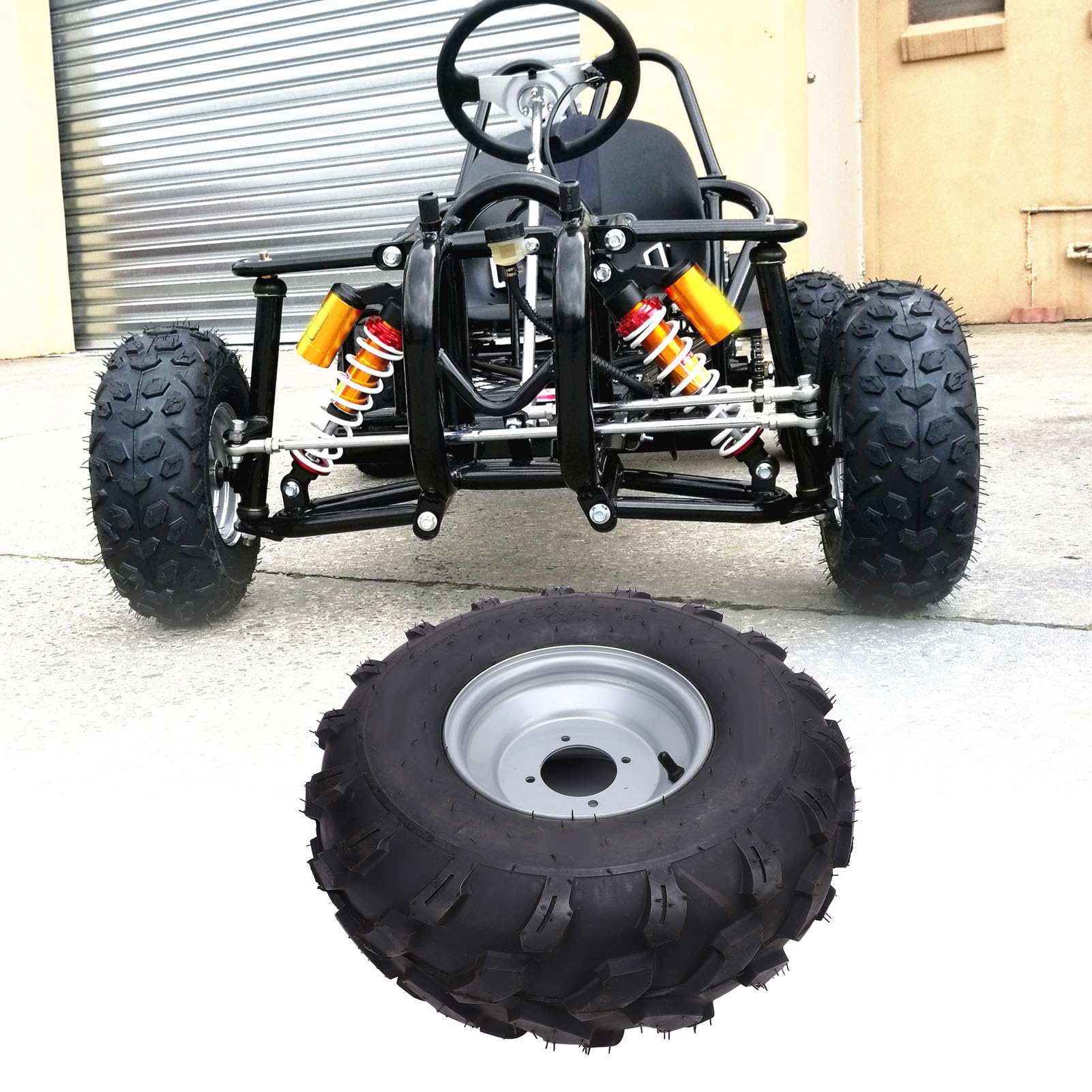 Pneumatici Cerchio Ruota Anteriore 19x7-8 8 Pollici Pneumatici Gomma Antiscivolo per ATV Quad Bike Go Kart 125-250