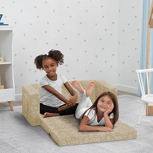 Miniatura 3 de Serta Perfect Sleeper Sofá Convertible Extra Ancho a Tumbona - Cómodo Sofá/Cama Plegable 2 en 1 para Niños, Crema