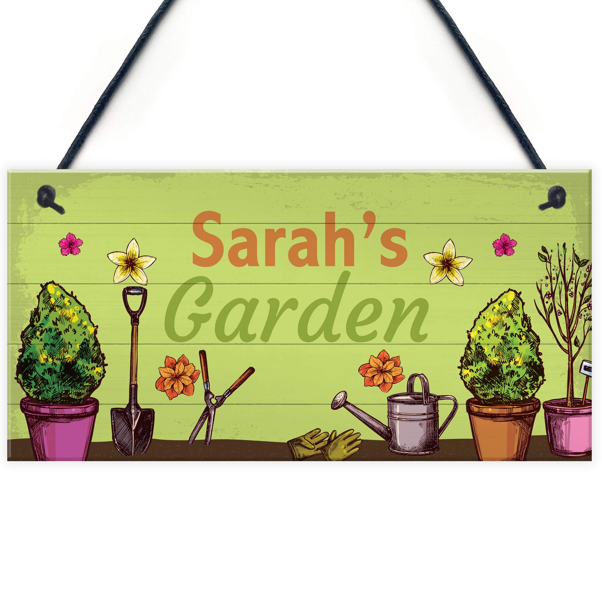 Red Ocean Garden Lover Gift Hanging Plaque Garden Summer House Shed Sign Personalised