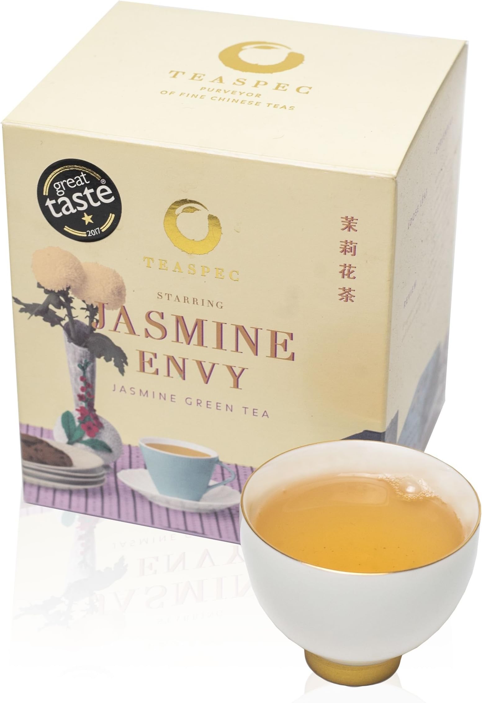 Teaspec Jasmine Envy - Loose Leaf Tea - Organic Jasmine Green Tea Scented with Real Pure Jasmine Blossoms - A Winner at the Great Taste Awards
